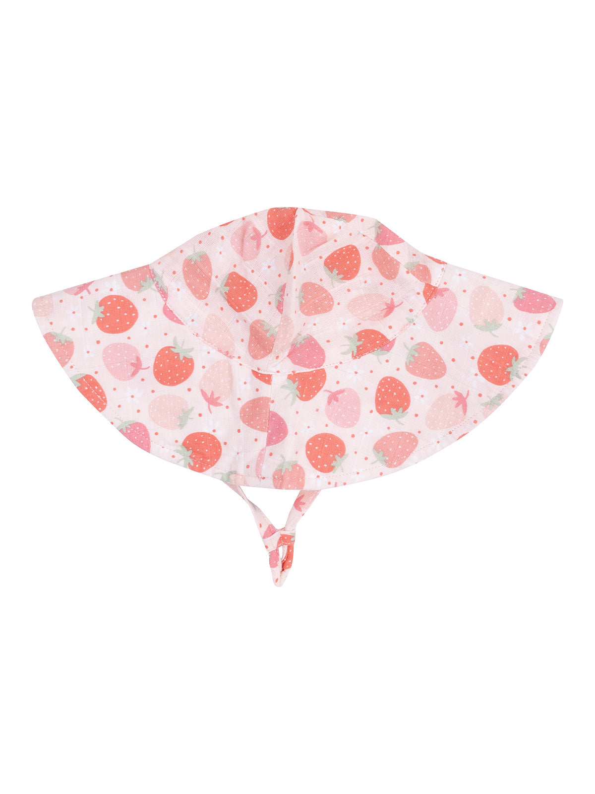 Muslin Wide Brim Sunhat, Strawberry Bliss