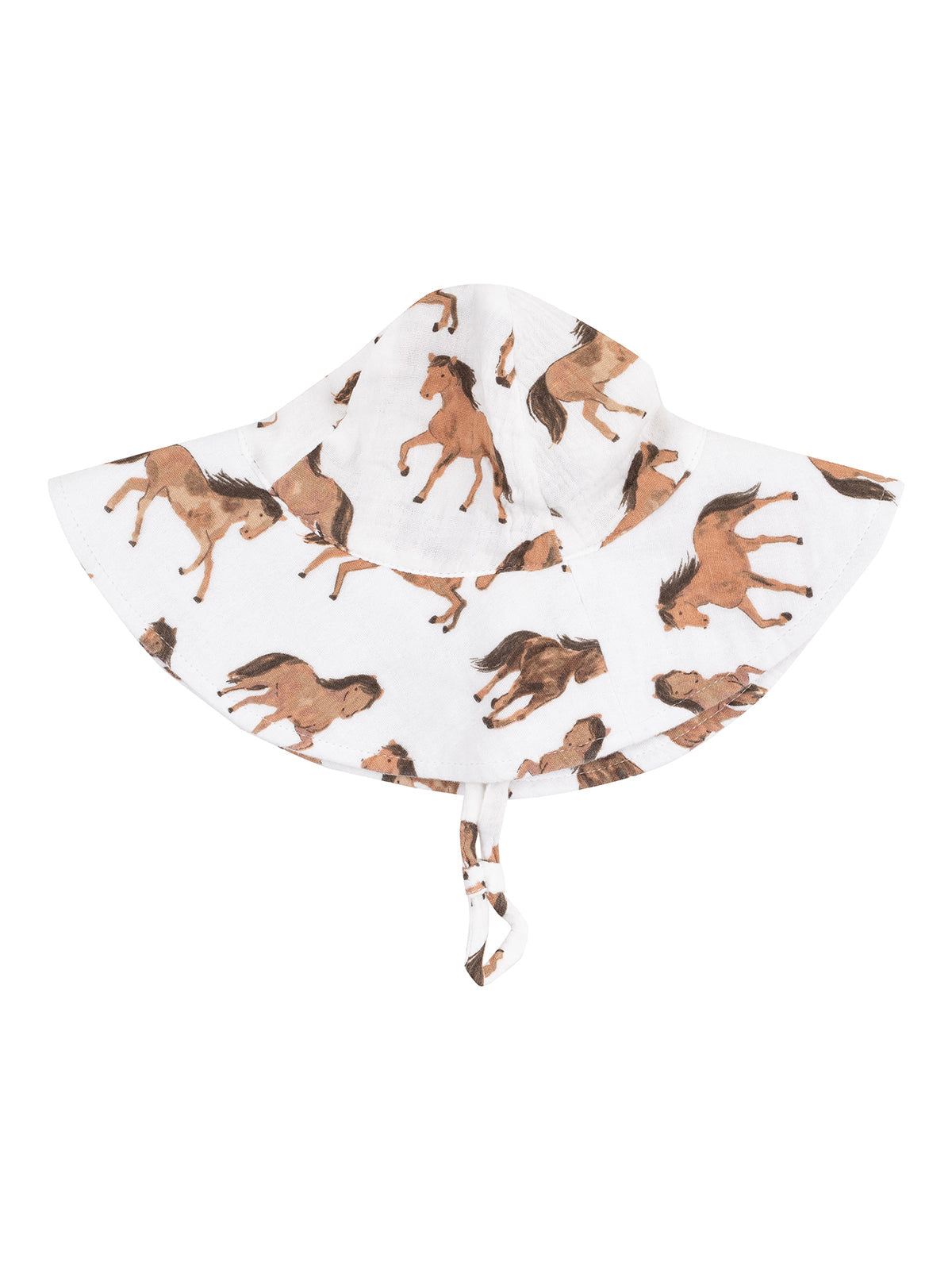 Muslin Wide Brim Sunhat, Horses