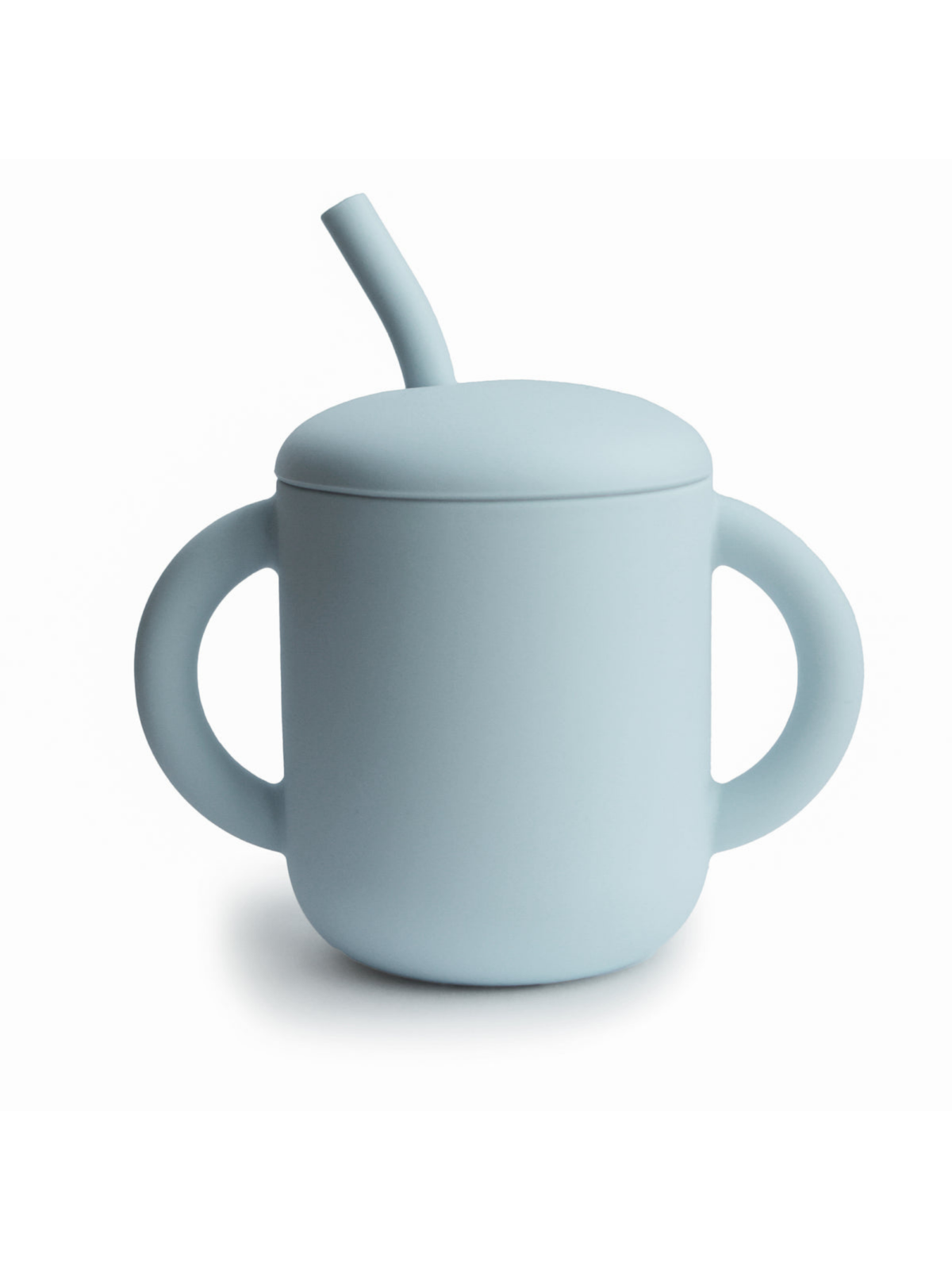 Silicone Training Cup with Straw, Powder Blue